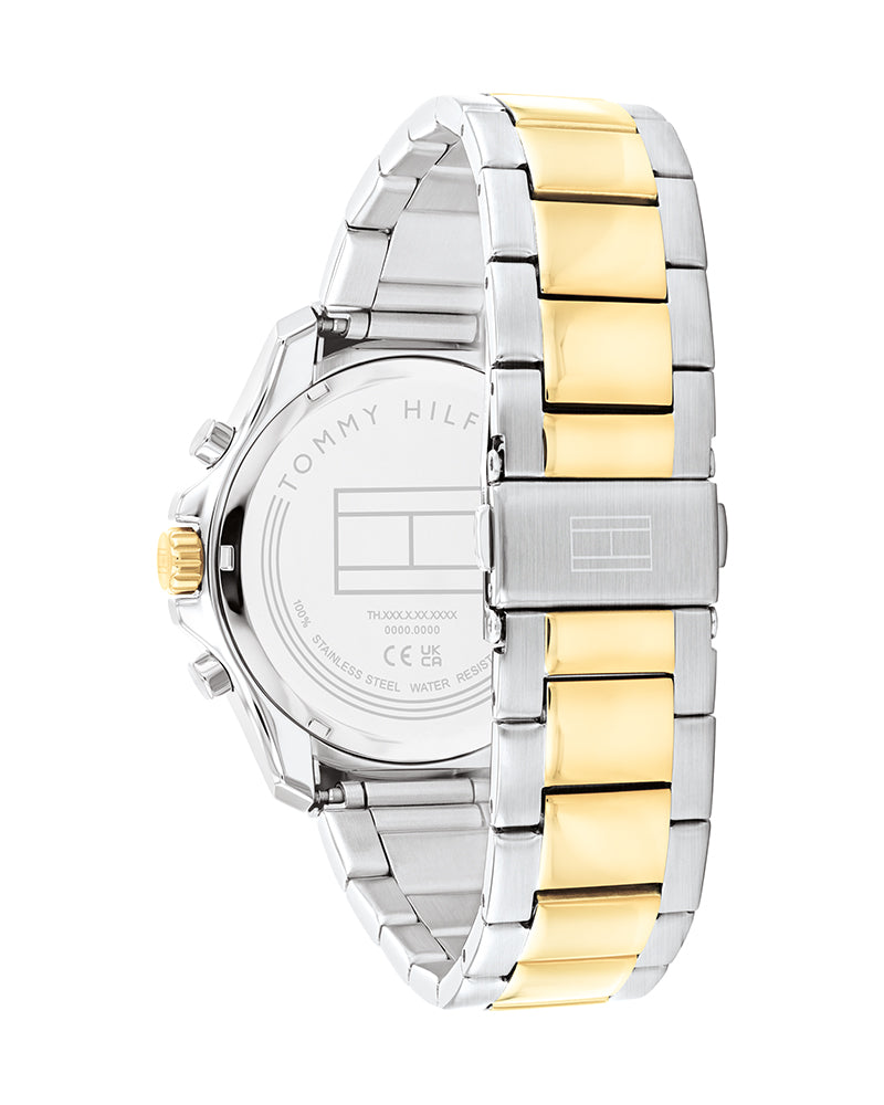 Tommy Hilfiger Jordon Chronograph Black Dial Two Tone Steel Strap Watch For Men - 1792095