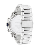 Tommy Hilfiger Troy Chronograph Blue Dial Silver Steel Strap Watch For Men - 1792104