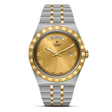 Tudor Royal Automatic Diamonds Gold Dial Two Tone Steel Strap Watch for Men - M28603-0006
