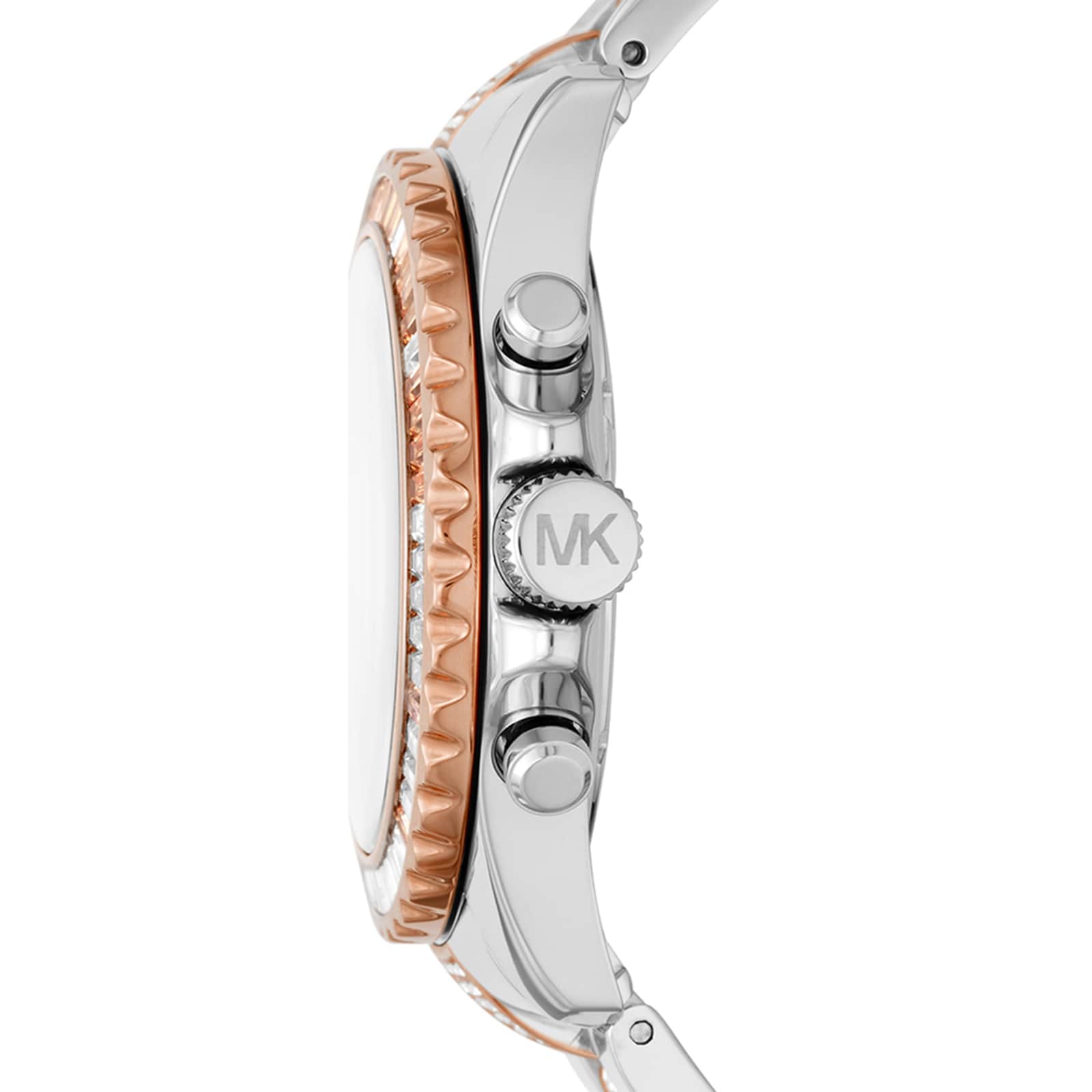 Michael Kors Everest Chronograph Silver Dial Two Tone Steel Strap Watch For Women - MK6975