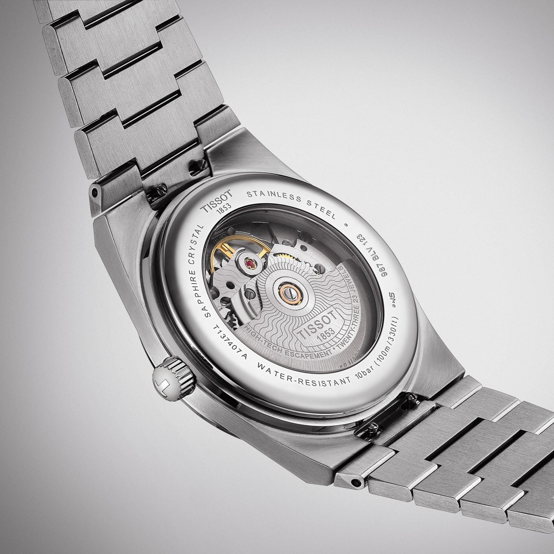 Tissot PRX Powermatic 80 Black Dial Silver Steel Strap Watch for Men - T137.207.11.051.00