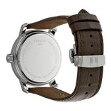 Tissot T Classic Bridgeport Silver Dial Brown Leather Strap Watch For Men - T097.410.16.038.00