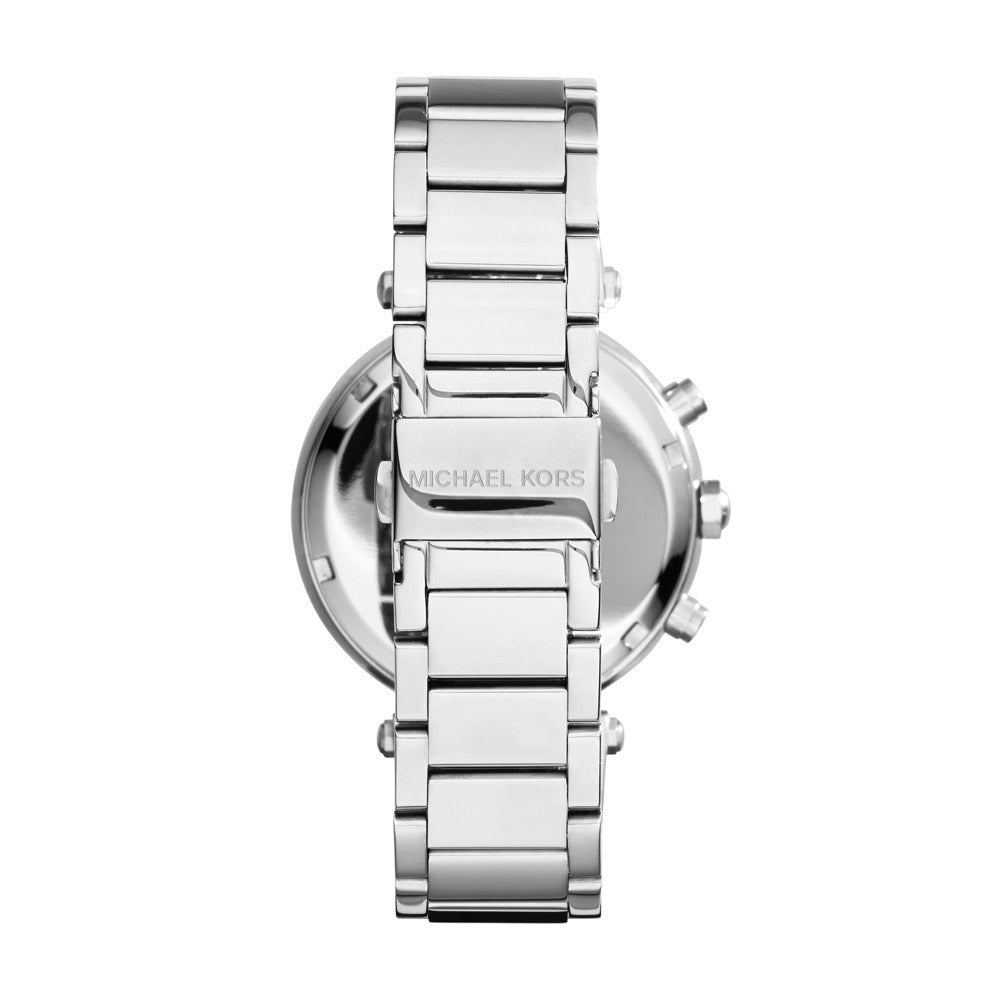 Michael Kors Parker Chronograph Blue Dial Silver Steel Strap Watch for Women - MK6117