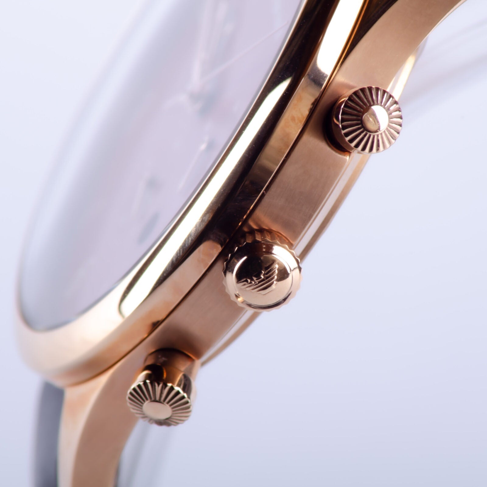 Emporio Armani Classic Chronograph Burgundy Dial Brown Leather Strap Watch For Men - AR1890