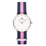 Daniel Wellington Classy Winchester White Dial Two Tone NATO Strap Watch For Women - DW00100073