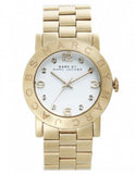 Marc Jacobs Amy White Dial Gold Steel Strap Watch for Women - MBM3056