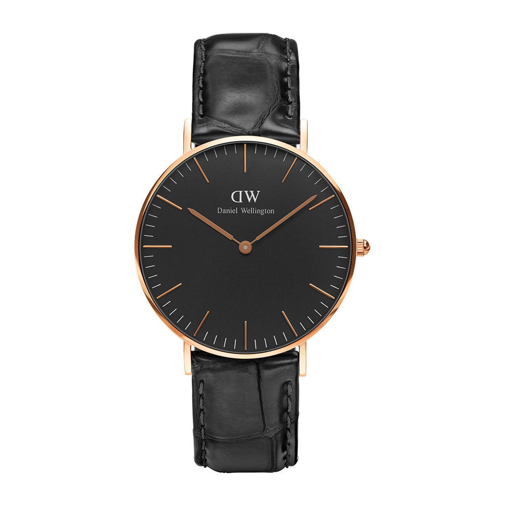 Daniel Wellington Classic Reading Black Dial Black Leather Strap Watch For Women - DW00100141