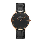 Daniel Wellington Classic Reading Black Dial Black Leather Strap Watch For Women - DW00100141