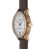 Tissot Chemin Des Tourelles Powermatic 80 Lady Silver Dial Brown Leather Strap Watch For Women - T099.207.36.037.00