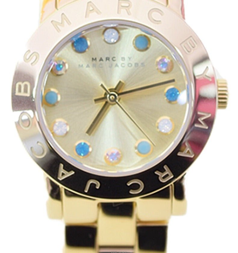 Marc Jacobs Amy Dexter Gold Dial Gold Steel Strap Watch for Women - MBM3218