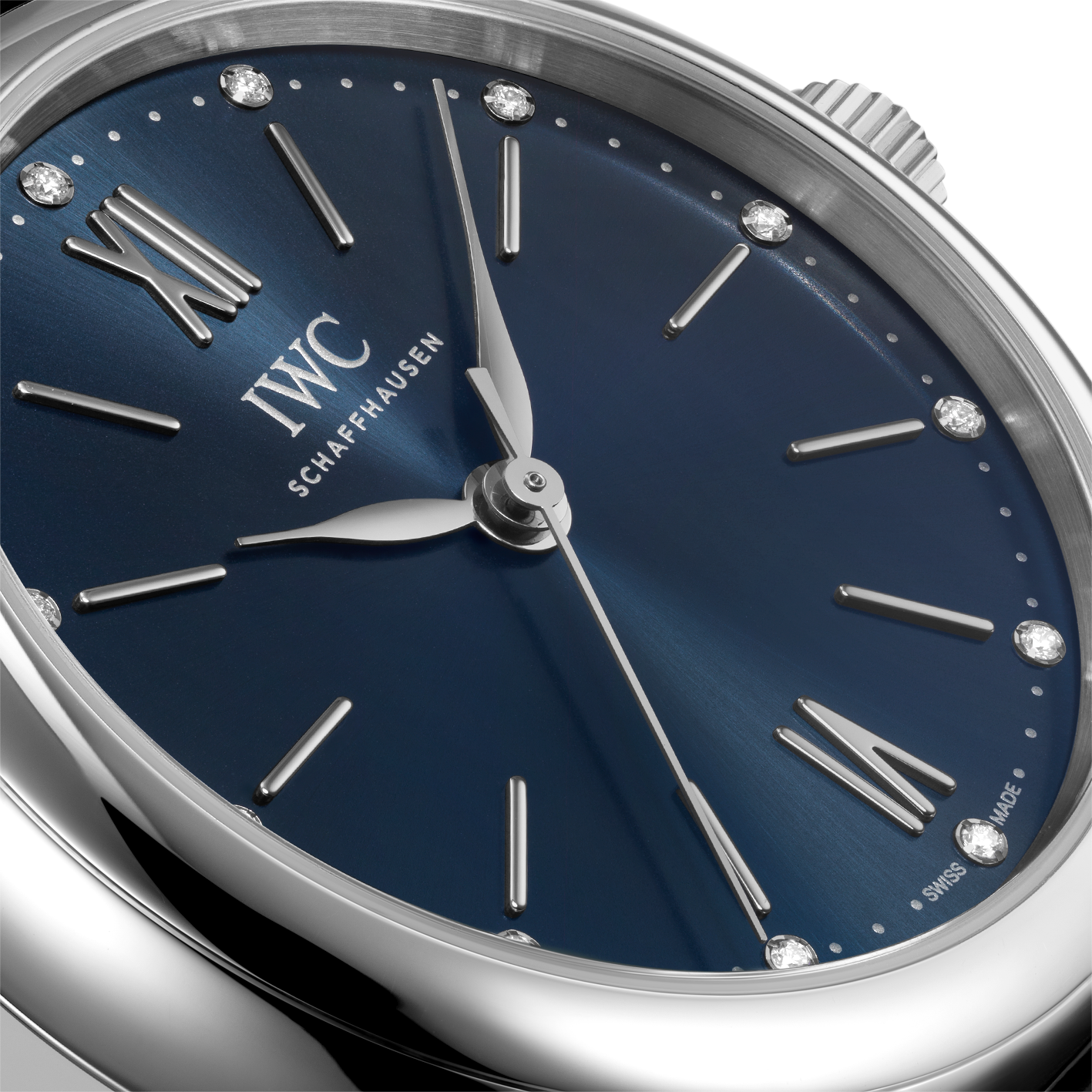 IWC Portofino Automatic Blue Dial Silver Mesh Bracelet Watch for Women - IW357404