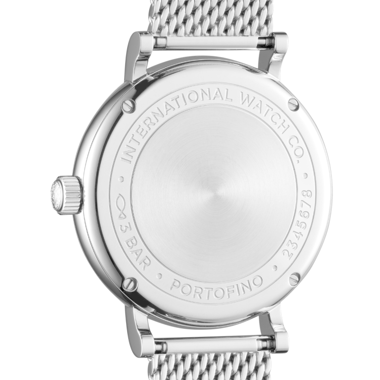 IWC Portofino Automatic Blue Dial Silver Mesh Bracelet Watch for Women - IW357404