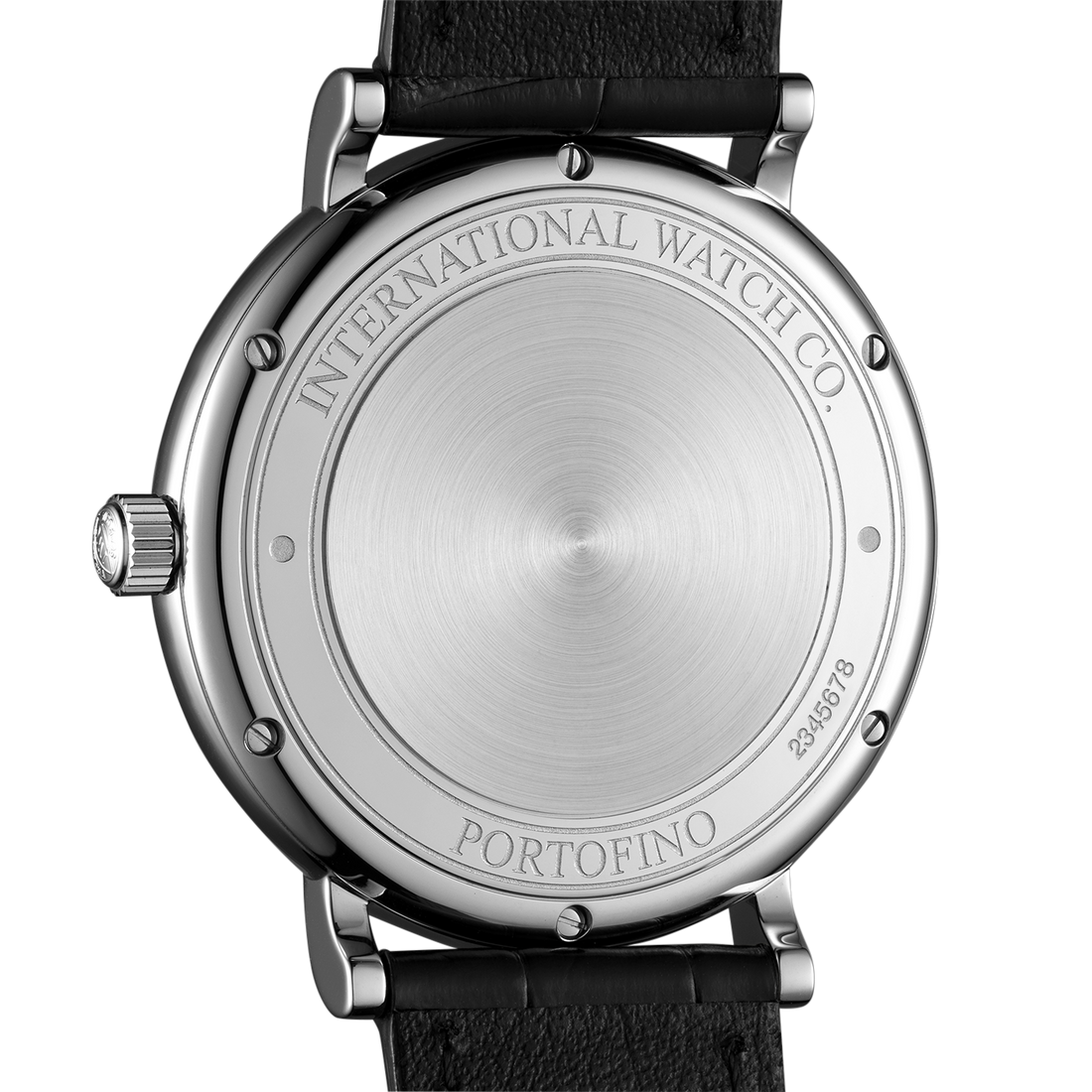 IWC Portofino Automatic Blue Dial Black Leather Strap Watch for Men - IW356523