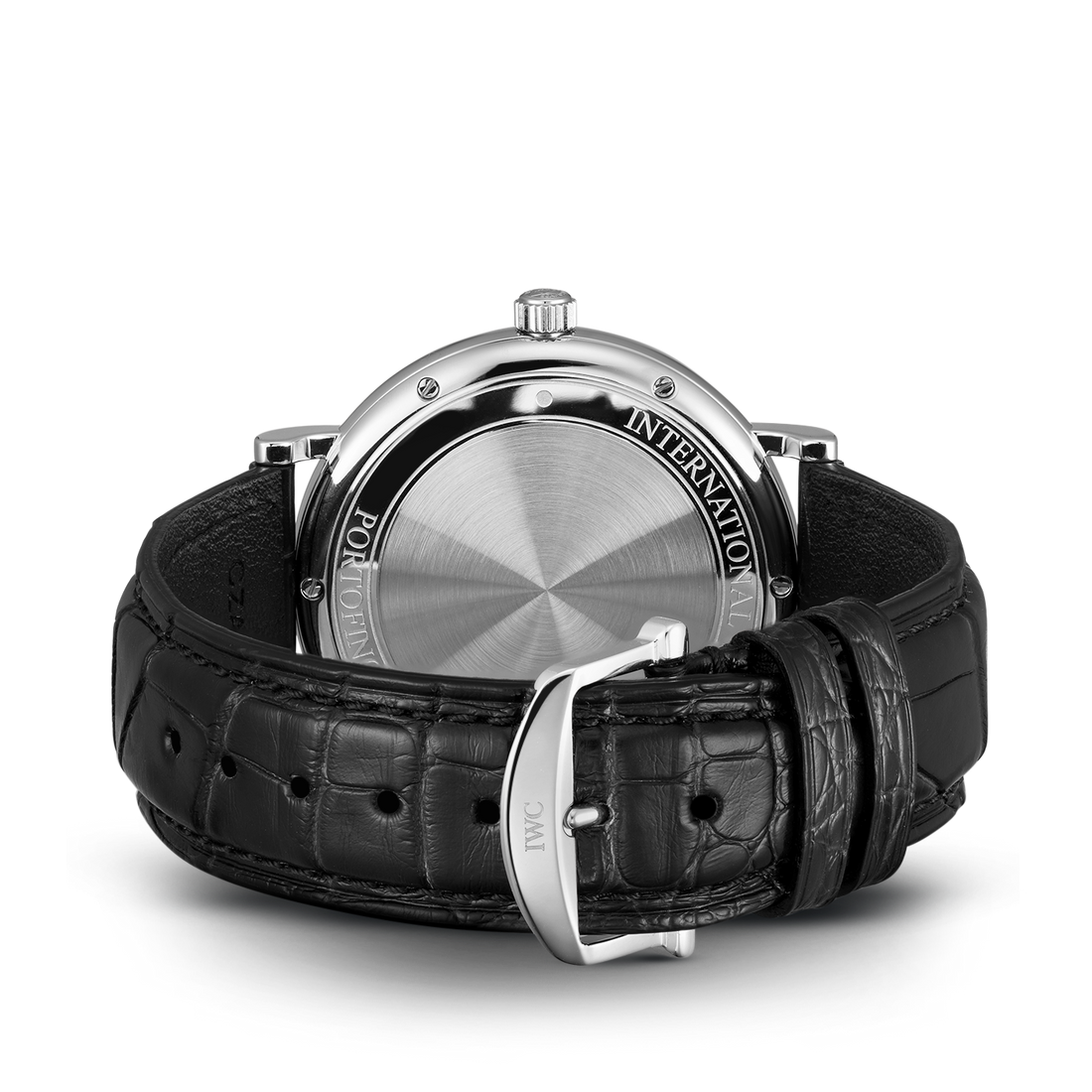 IWC Portofino Automatic Blue Dial Black Leather Strap Watch for Men - IW356523
