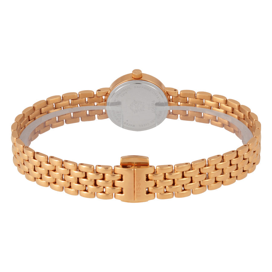 Tissot T Lady Lovely Mother of Pearl Dial Rose Gold Steel Strap Watch For Women - T058.009.33.111.00