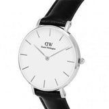 Daniel Wellington Classic Petite Reading White Dial Black Leather Strap Watch For Women - DW00100185