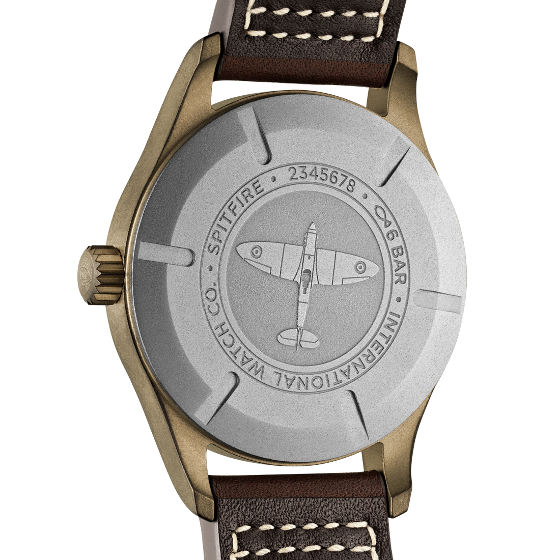 IWC Pilot's Watch Automatic Spitfire Green Dial Brown Leather Strap Watch for Men - IW326802