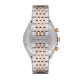 Emporio Armani Zeta Chronograph Quartz White Dial Two Tone Steel Strap Watch For Men - AR1998