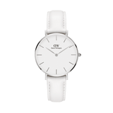 Daniel Wellington Petite Bondi White Dial White Leather Strap Watch For Women - DW00100190