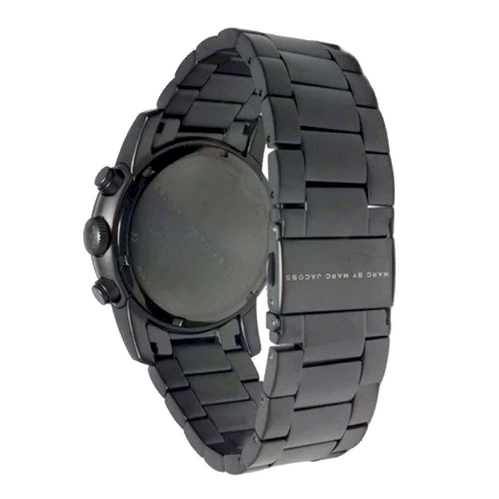 Marc Jacobs Larry Chronograph Black Dial Black Steel Strap Watch for Men - MBM5052