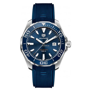 Tag Heuer Aquaracer Blue Dial Blue Rubber Strap Watch for Men - WAY111C.FT6155