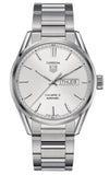 Tag Heuer Carrera Calibre 5 Automatic White Dial Silver Steel Strap Watch for Men - WAR201B.BA0723