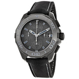Tag Heuer Aquaracer Automatic Chronograph Special Edition Titanium Grey Dial Black Leather Strap Watch for Men - CAY218B.FC6370