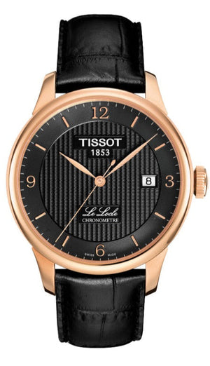 Tissot Le Locle Chronometer Black Dial Black Leather Strap Watch For Men - T006.408.36.057.00