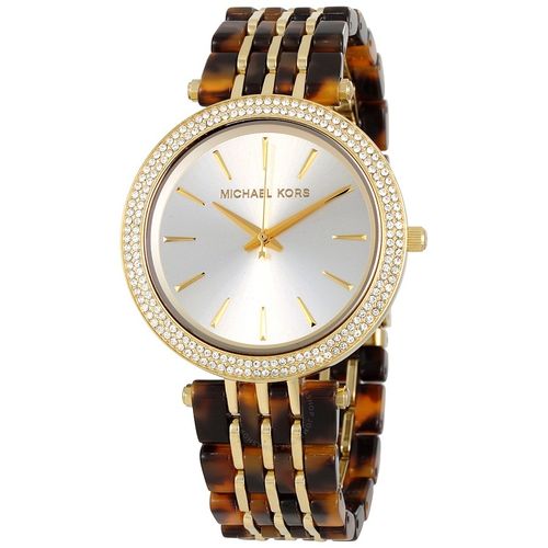 Michael Kors Darci Gold Dial Brown Two Tone Steel Strap Watch for Women - MK4326
