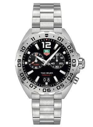 Tag Heuer Formula 1 Black Dial Silver Steel Strap Watch for Men - WAZ111A.BA0875