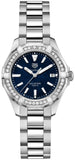 Tag Heuer Aquaracer Quartz Diamonds Blue Dial Silver Steel Strap Watch for Women - WAY131N.BA0748