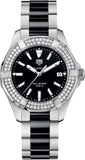 Tag Heuer Aquaracer Quartz Diamonds Black Dial Two Tone Steel Strap Watch for Men - WAY131E.BA0913