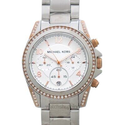 Michael Kors Blair Chronograph Silver Dial Silver Steel Strap Watch for Women - MK5459