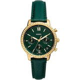 Fossil Neutra Chronograph Green Dial Green Leather Strap Watch for Women - ES5239