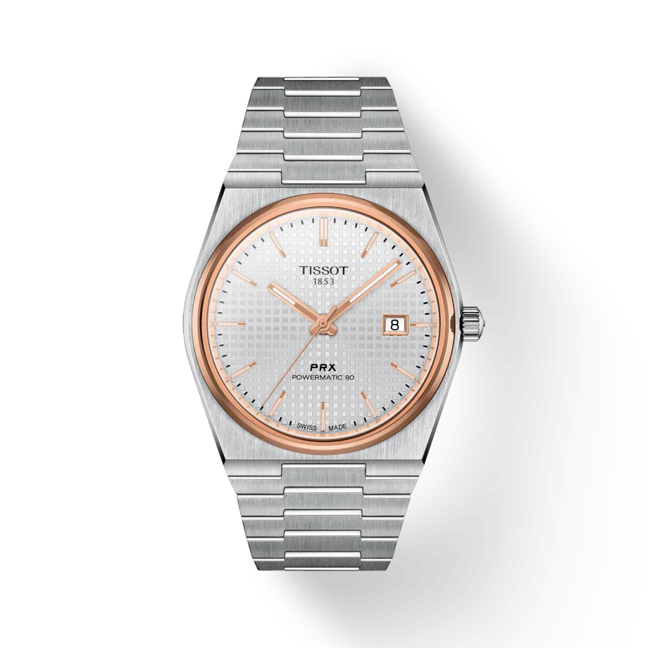 Tissot PRX Powermatic 80 Silver Dial Silver Steel Strap Watch For Men - T1374072203100