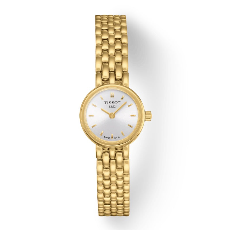 Tissot T Lady Lovely Silver Dial Gold Steel Strap Watch For Women - T058.009.33.031.00