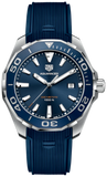 Tag Heuer Aquaracer Quartz Blue Dial Blue Rubber Strap Watch for Men - WAY101C.FC6153