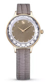 Swarovski Octea Nova Beige Dial Grey Leather Strap Watch for Women - 5649999