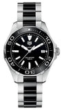 Tag Heuer Aquaracer Quartz Black Dial Two Tone Steel Strap Watch for Men - WAY131A.BA0913