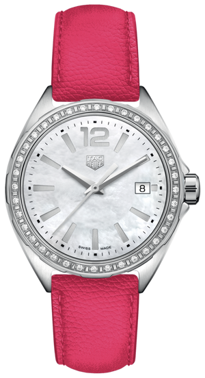 Tag Heuer Formula 1 Quartz Mother of Pearl Dial Pink Leather Strap Watch for Women - WBJ131A.FC8252