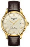 Tissot Le Locle Powermatic 80 Gold Dial Brown Leather Strap Watch For Men - T006.407.36.263.00