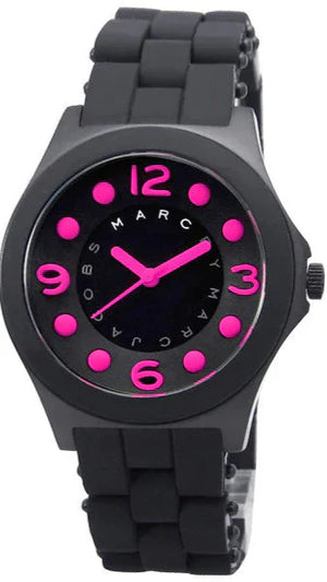 Marc Jacobs Pelly Black Dial Black Silicone Strap Watch for Women - MBM2530