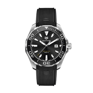 Tag Heuer Aquaracer Quartz Black Dial Black Rubber Strap Watch for Men - WAY101A.FT6141