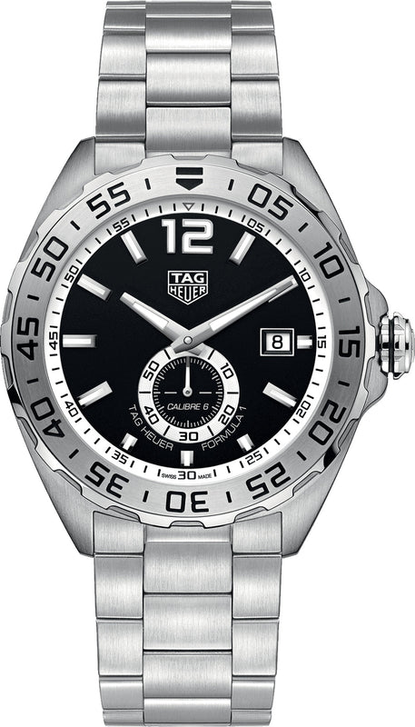 Tag Heuer Formula 1 Automatic Black Dial Silver Steel Strap Watch for Men - WAZ2012.BA0842