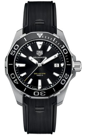 Tag Heuer Aquaracer Black Dial Black Rubber Strap Watch for Men - WAY111A.FT6151