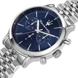 Maserati Epoca Chronograph Blue Dial Silver Steel Strap Watch For Men - R8873618024
