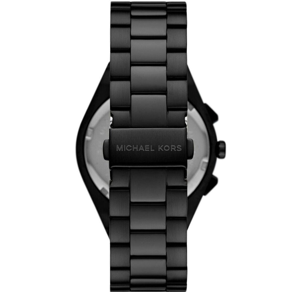Michael Kors Lexington Chronograph Black Dial Black Steel Strap Watch For Men - MK8591