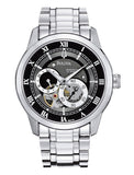 Bulova BVA Dual Aperture Black Dial Silver Steel Strap Watch for Men - 96A119