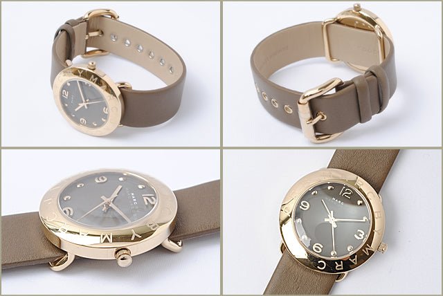 Marc Jacobs Amy Grey Dial Grey Leather Strap Watch for Women - MBM1153