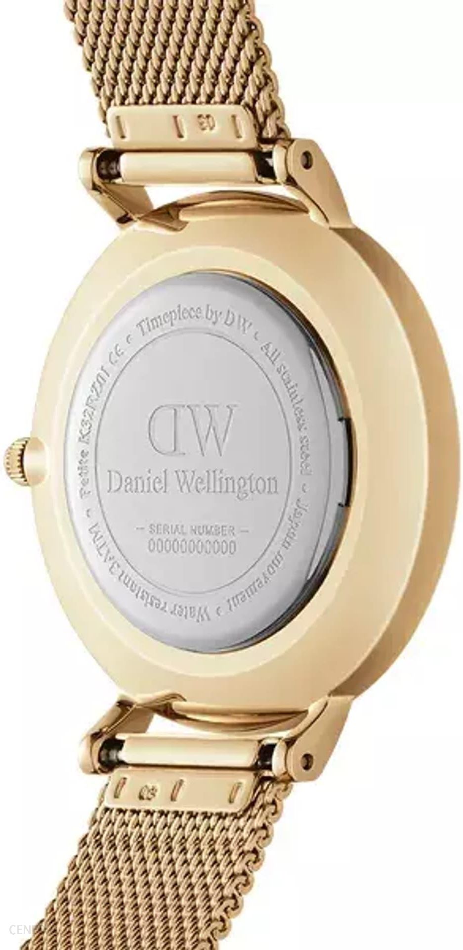 Daniel Wellington Classic Petite Black Dial Gold Mesh Bracelet Watch For Women - DW00100347